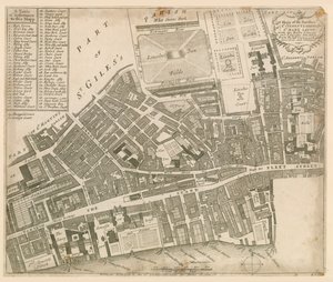 Karte von St Clements Danes und St Mary Savoy, London, mit der Rolls Liberty und Lincolns Inn
