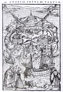 Karte der Insel Utopia, Buchfrontispiz