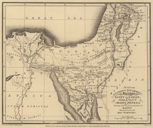 Karte der Wanderungen und Lager der Israeliten von Ägypten nach Kanaan, durch die Wüste von English School