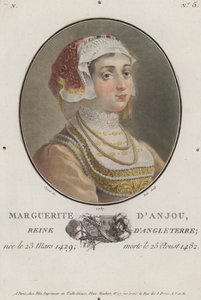 Margarete von Anjou, Königin Gemahlin von König Heinrich VI. von England (kolorierte Gravur)