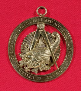 Freimaurerabzeichen oder -juwel, getragen von Mitgliedern der Großsteuermannsloge nach 1841, Mitte des 19. Jahrhunderts