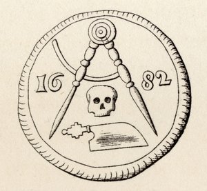 Freimaurersiegel der Zimmerleute von Maastricht, datiert 1682, aus 