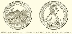 Medaille zur Erinnerung an die Eroberung von Louisburg und Cape Breton