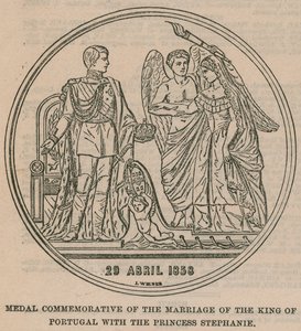 Medaille zur Erinnerung an die Hochzeit des Königs von Portugal mit Prinzessin Stephanie von English School