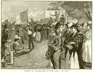 Versammlung der Wäscherinnen im Hyde Park von English School