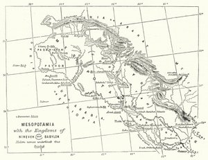 Mesopotamien mit den Königreichen Ninive und Babylon (Stich) von English School