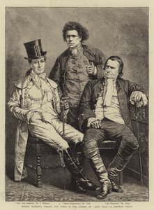 Messers Mathews, Phelps und Toole in der Komödie "John Bull", eine Porträtgruppe (Stich) von English School