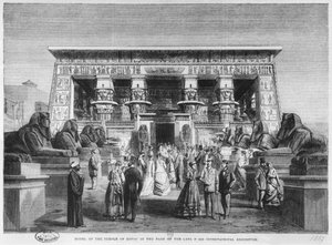 Modell des Tempels von Edfu auf der Weltausstellung am Champ-de-Mars in Paris, 16. November 1867