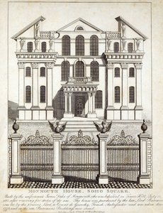 Monmouth House, Soho Square, veröffentlicht von N. Smith, Gt Mays Buildings, 11. Januar 1791 von English School
