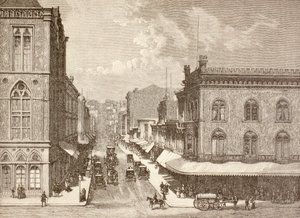 Montgomery Street, San Francisco in den 1880er Jahren von English School
