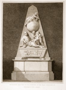 Denkmal für Sir Isaac Newton in der Westminster Abbey, Illustration aus David Humes The History of England, veröffentlicht von R. Bowyer, London, 1812 von English School