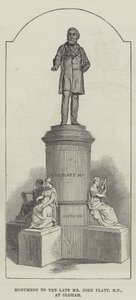 Denkmal für den verstorbenen Mr. John Platt, MP, in Oldham (Gravur) von English School