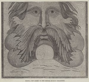 Mosaik, gerade zur Sammlung des British Museum hinzugefügt (Gravur)