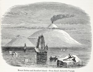 Mount Erebus und Beaufort Island aus Rosss Antarktisreise