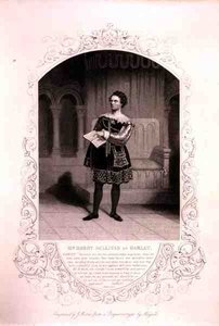 Mr Barry Sullivan als Hamlet, Akt II Szene 2, im Stück von William Shakespeare (1564-1616) (Stich)