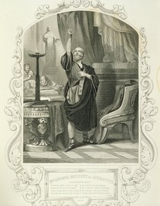 Mr. George Bennett als Apemantus, Akt I Szene 2, in Timon von Athen von William Shakespeare (1564-1616)