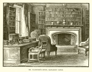 Mr. Gladstones Arbeitszimmer, Hawarden Castle von English School