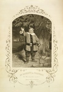 Mr. Hackett als Falstaff, Akt V Szene 5, in Die lustigen Weiber von Windsor von William Shakespeare (1564-1616) graviert von George Hollis (1792-1842) nach einem Daguerreotyp von J.P. Mayall (1810-1901) (Gravur)