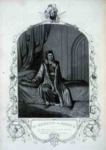 Mr. Macready als Heinrich IV., Akt III Szene 1, in Heinrich IV. von William Shakespeare (1564-1616) (Stich) von English School