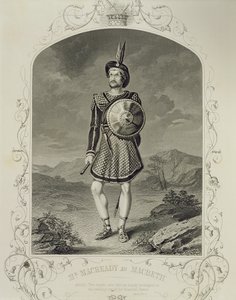 Mr. Macready als Macbeth, Akt I Szene 3, im Stück von William Shakespeare (1564-1616) von English School