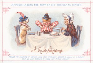 Mr. Punch setzt sich zum Weihnachtsessen, Weihnachtskarte