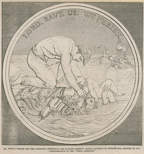 Mr. Wyons Entwurf für die Medaille der Liverpool Shipwreck and Humane Society von English School