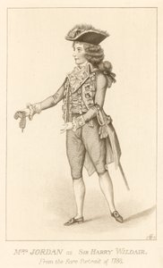 Mrs Jordan als Sir Harry Wildair aus dem seltenen Porträt von 1788 von English School