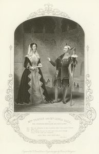 Mrs. Ternan und Mr. Lewis Ball als die Gräfin Rousillon und ihr Narr, Ende gut, alles gut, Akt I, Szene iii von English School