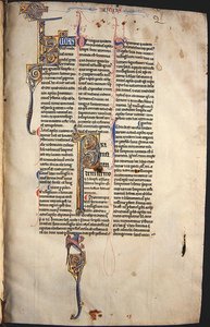 Ms.27, f.1r: Seite aus einer glossierten Kopie des Neuen Testaments