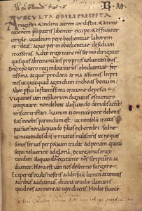 Ms. 197 f.1r Regel des heiligen Benedikt von English School