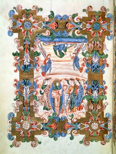 Ms 274 (Y-6) fol.81v Die Himmelfahrt Christi, aus dem Messbuch von Robert von Jumieges, ca. 1016