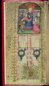 Ms 41-1950, f.2v: Widmungsseite aus einem Stundenbuch, das Margaret Beauchamp gehörte, ca. 1424
