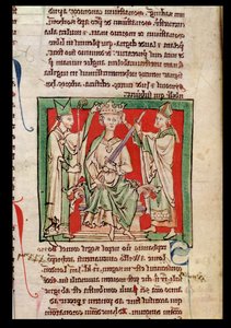 Ms 6712 (A.6.89) fol.133r König Stephan (ca. 1097-1154), Miniatur aus Flores Historiarum, von Matthew Paris, 1250-52 von English School