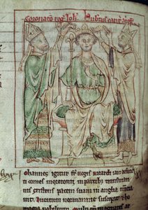 Ms 6712 (A.6.89) fol.144v König Johann (1167-1216), Miniatur aus Flores Historiarum, von Matthew Paris, 1250-52 von English School