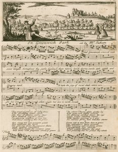 Musikpartitur: Über den Greenwich Park, gesetzt von Mr. Jackson von English School