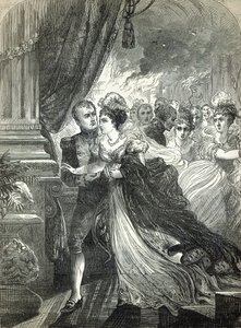 Napoleon und Marie-Louise fliehen vor dem Feuer auf dem Ball, der am 1. Juli 1810 vom österreichischen Botschafter zu Ehren der Hochzeit des Kaiserpaars gegeben wurde von English School