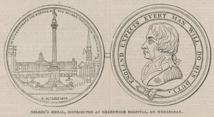 Nelsons Medaille, verteilt im Greenwich Hospital