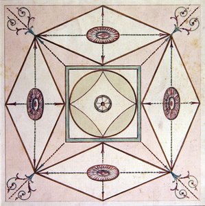 Neoklassizistisches Deckendesign, Ugbrook Park, Devon, um 1770