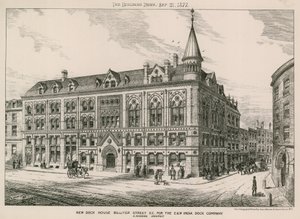 Neues Dock House Billiter Street, London EC, für die East and West India Dock Company von English School