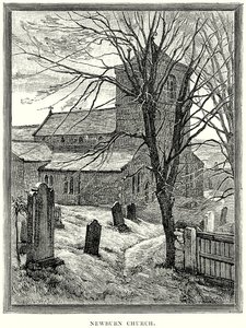 Newburn Kirche (Gravur) von English School