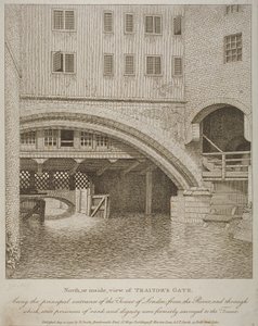 Nordansicht des Traitors Gate, Tower of London, veröffentlicht von Nathaniel Smith (fl.1740-1802) 1798 von English School