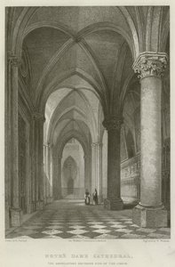 Kathedrale Notre Dame, Der Chorumgang auf der Südseite (Stich) von English School