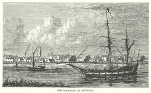 Alte Werft in Deptford (Gravur) von English School