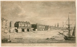 Alte London Bridge, von nahe St Olaves Stairs von English School
