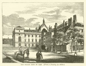 Old Palace Yard im Jahr 1796, nach einer Zeichnung von Miller von English School