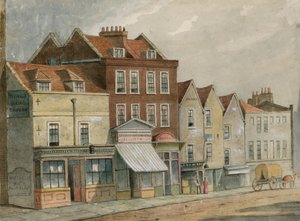 Alte Häuser in Upper Street, Islington, gegenüber der Kirche von English School