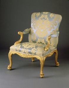 Einer aus einem Satz von vier George III Armstühlen, ca. 1765 von English School