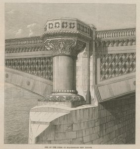 Einer der Pfeiler der neuen Blackfriars Brücke von English School