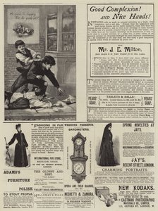 Seite mit Werbungen (Gravur) von English School