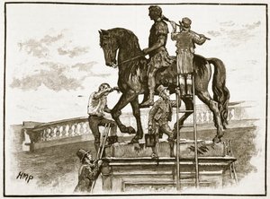 König Wilhelm wird in Dublin schwarz gemalt, 1822, Illustration aus Cassells Illustrierter Geschichte Englands von English School